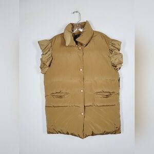 NWT CM3 OUTFITTERS LIZARD THICKET CAMEL PUFFY VEST, SIZE MEDIUM